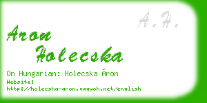 aron holecska business card